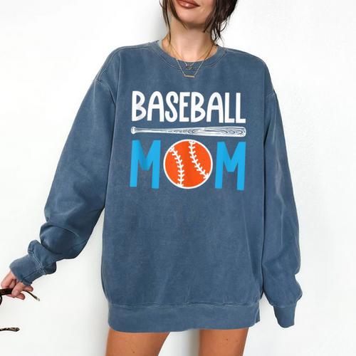 Baseball Mom Leopard Print Baseball Mama Women Mother's Day Comfort Colors Sweatshirt - Sportilla