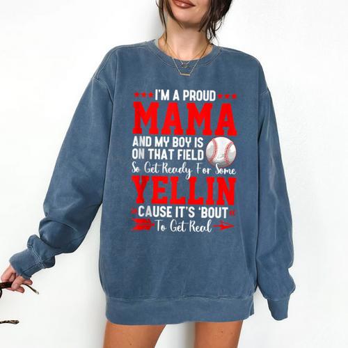 Baseball Mom Mama Baseball Lover Sport Mother's Day Comfort Colors Sweatshirt - Sportilla