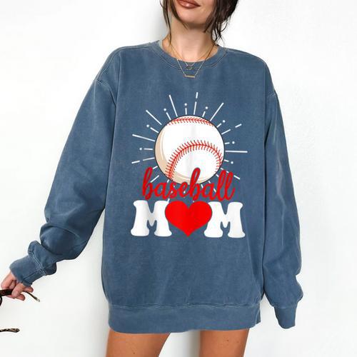 Baseball Mom Mama Mother's Day Sport Lover Comfort Colors Sweatshirt - Sportilla