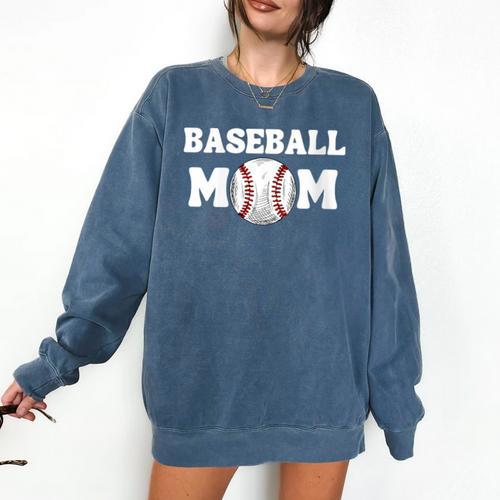 Baseball MOM Mother's Day Baseball Game Cheer Mom Comfort Colors Sweatshirt - Sportilla