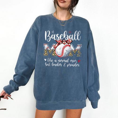 Baseball Mom Like A Normal Mom But Louder & Prouder Women Comfort Colors Sweatshirt - Sportilla
