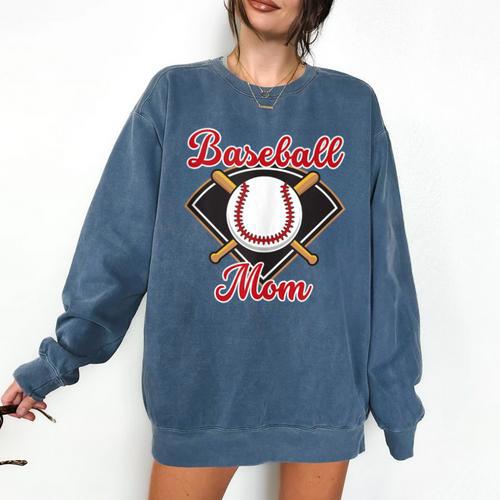Baseball Mom T-Ball Mom Little League Mom Apparel Comfort Colors Sweatshirt - Sportilla