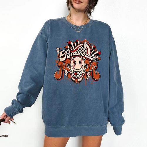 Baseball Mom Vintage Retro Groovy Sport Fan Mother Day Comfort Colors Sweatshirt - Sportilla
