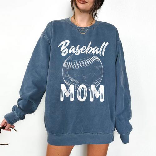 Baseball Mom For Women Family Matching Players Team Mommy Comfort Colors Sweatshirt - Sportilla