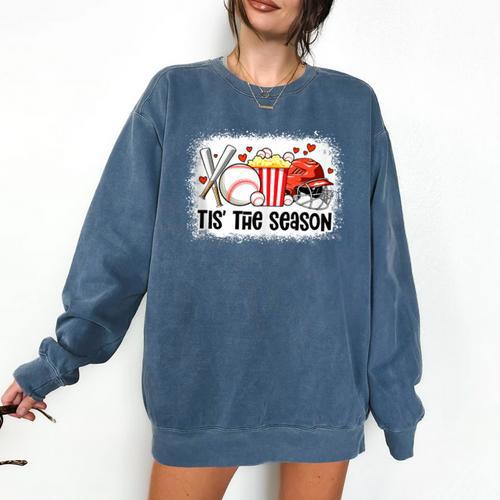 Baseball Mom Women Mama Season Baseball Lover Girls Boys Comfort Colors Sweatshirt - Sportilla