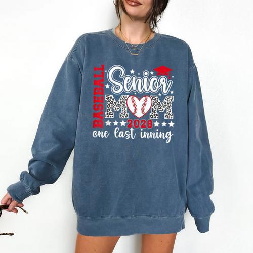 Baseball Senior Mom 2026 Last Inning Baseball Senior Mama Comfort Colors Sweatshirt - Sportilla