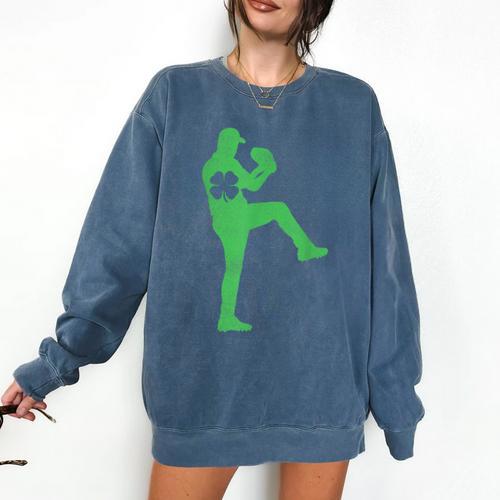 Baseball Shamrock St Patrick's Day Saint Paddy's Comfort Colors Sweatshirt - Sportilla
