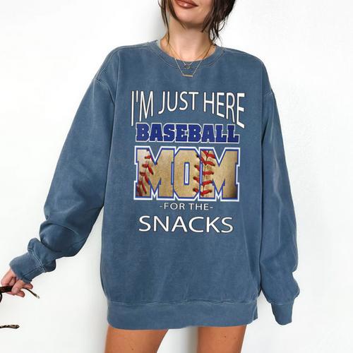 Baseball Sport I’m Just Here For The Snacks Baseball Mom Comfort Colors Sweatshirt - Sportilla