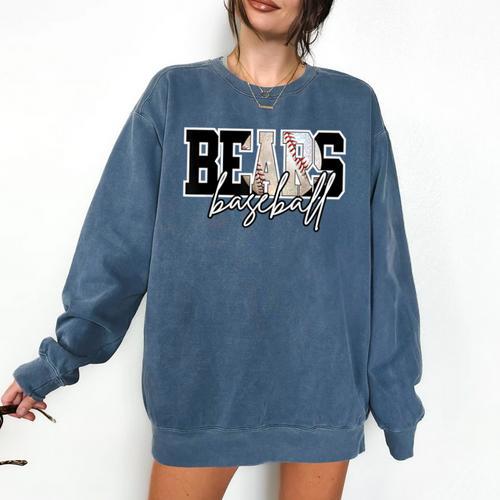 Bears Baseball Mom Game Day School Spirit Bear Pride Comfort Colors Sweatshirt - Sportilla
