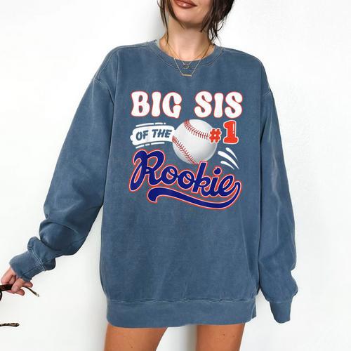 Big Sis Rookie Of Year 1st Birthday Baseball Theme Matching Comfort Colors Sweatshirt - Sportilla