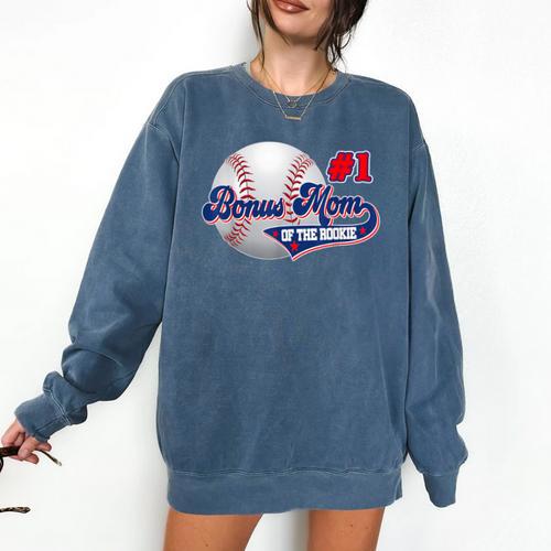 Bonus Mom Rookie Of Year 1st Birthday Baseball Theme Comfort Colors Sweatshirt - Sportilla