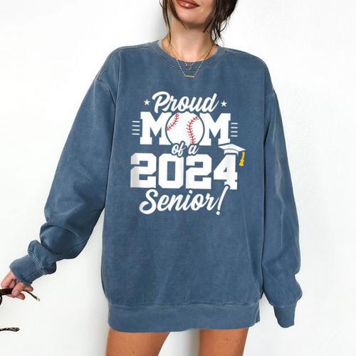 Class Of 2024 Senior Year Baseball Mom Senior 2024 Comfort Colors Sweatshirt - Sportilla