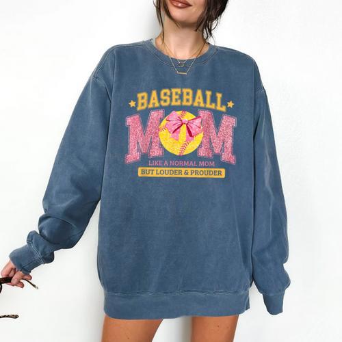 Coquette Baseball Mom Bow Like A Normal Mom But Mother's Day Comfort Colors Sweatshirt - Sportilla
