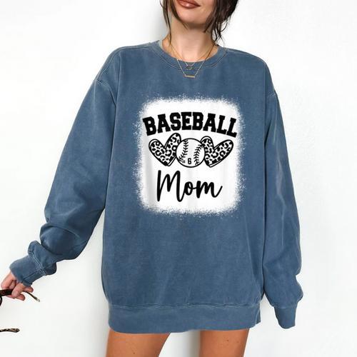 Custom Baseball Mom Number 6 Heart For Mom Comfort Colors Sweatshirt - Sportilla