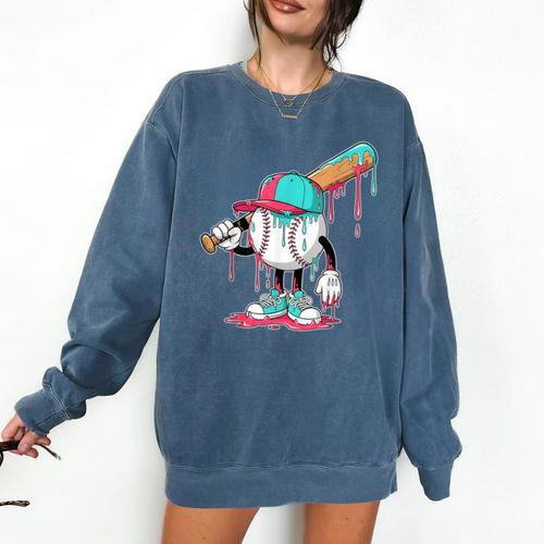 Drip Baseball For Boys Ice Cream Drip Youth Boys Sprinkles Comfort Colors Sweatshirt - Sportilla