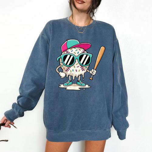 Dripping Baseball Baseball Lover Player Baseballer Comfort Colors Sweatshirt - Sportilla