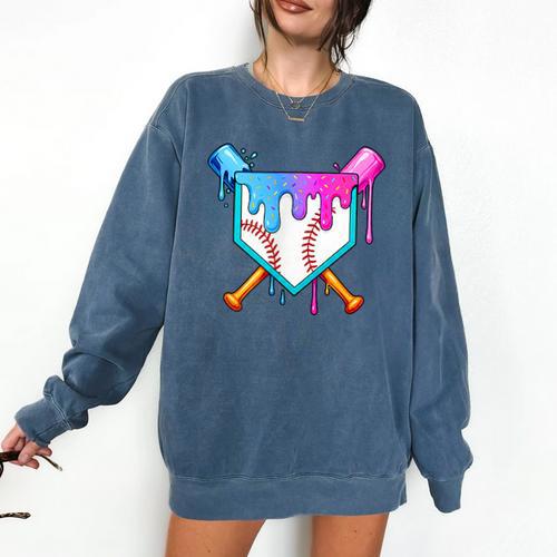 Dripping Baseball Pocket Respect The Drip Boys Baseball Comfort Colors Sweatshirt - Sportilla