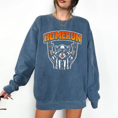 Football Referee Touchdown Baseball Homerun Raccoon Comfort Colors Sweatshirt - Sportilla
