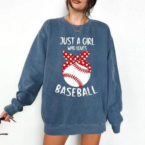 Just A Girl Who Loves Baseball Cute Retro Baseball Lover Comfort Colors Sweatshirt - Sportilla