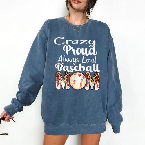 Loud And Proud Baseball Mom Messy Bun 2024 Comfort Colors Sweatshirt - Sportilla