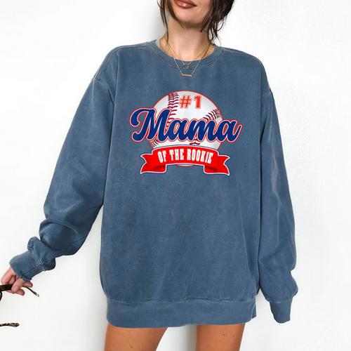 Mama Rookie Of Year 1st Birthday Baseball Theme Matching Comfort Colors Sweatshirt - Sportilla