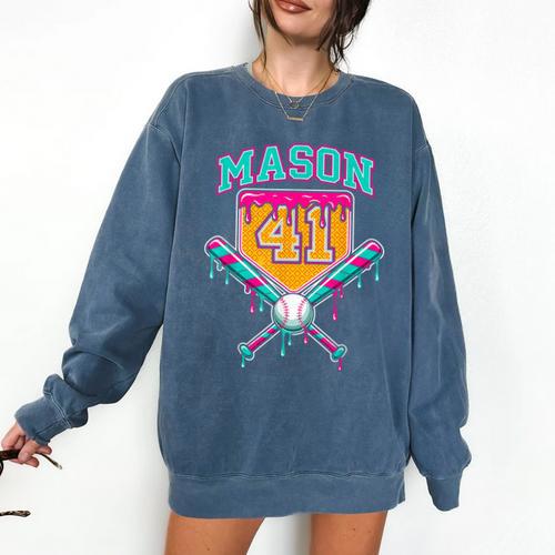 Mason 41 Meme Ice Cream Drip Baseball Birthday Costume Comfort Colors Sweatshirt - Sportilla