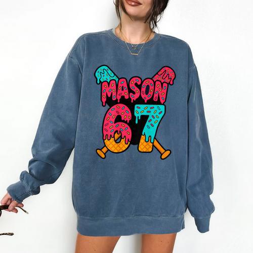 Mason 67 Ice Cream Drip Baseball Meme Comfort Colors Sweatshirt - Sportilla