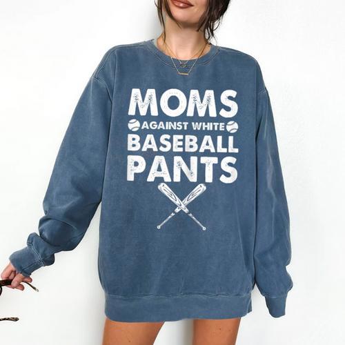 Moms Against Baseball Pants Baseball Mom Mother's Day Comfort Colors Sweatshirt - Sportilla