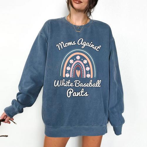 Moms Against Baseball Pants Baseball Mom Rainbow Comfort Colors Sweatshirt - Sportilla