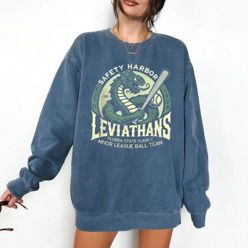 Safety Harbor Leviathans Retro Baseball Monster Comfort Colors Sweatshirt - Sportilla