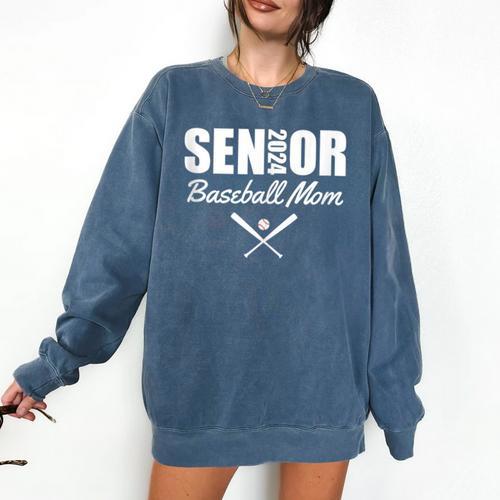 Senior Baseball Mom 2024 Team Parent Helper Class Of 2024 Comfort Colors Sweatshirt - Sportilla