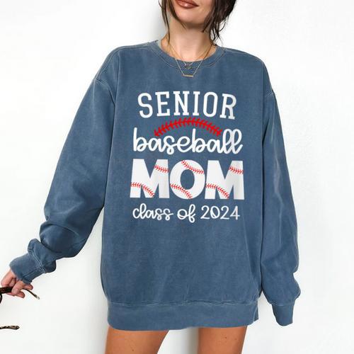Senior Baseball Mom Class Of 2024 Baseball Senior Night Comfort Colors Sweatshirt - Sportilla