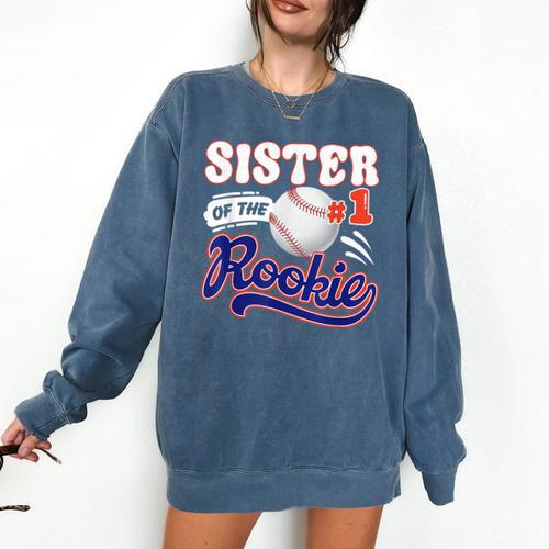 Sister Rookie Of Year 1st Birthday Baseball Theme Matching Comfort Colors Sweatshirt - Sportilla