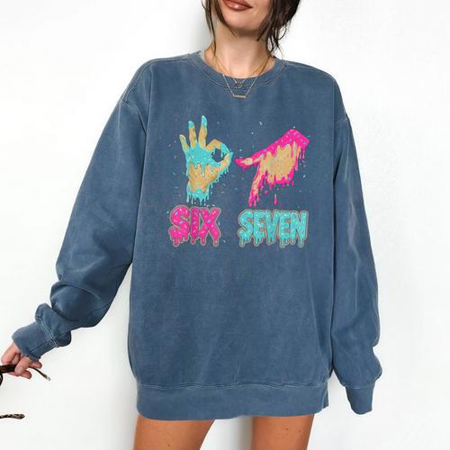 Six Seven 67 Meme Ice Cream Drip Baseball For Boy Kids Comfort Colors Sweatshirt - Sportilla