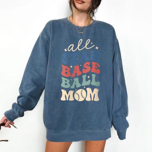 All Star Baseball Mom Comfort Colors Sweatshirt - Sportilla