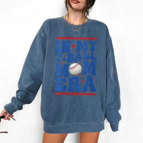 In My T-Ball Mom Era Baseball Mom Groovy Mother's Day Comfort Colors Sweatshirt - Sportilla