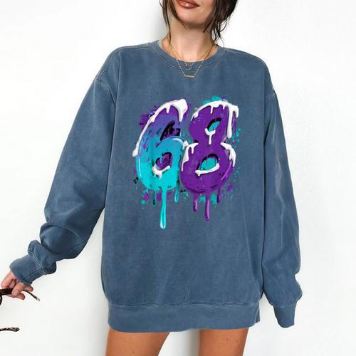 Vintage Baseball 68 Number Comfort Colors Sweatshirt - Sportilla