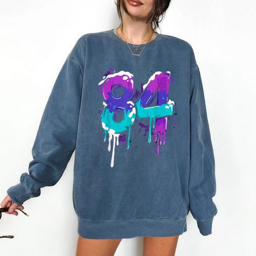 Vintage Baseball 84 Number Comfort Colors Sweatshirt - Sportilla
