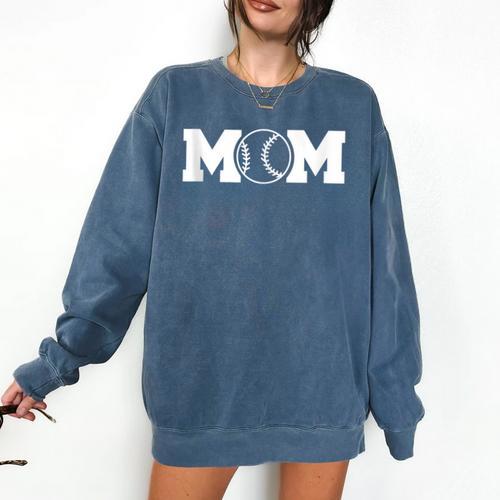Women Baseball Mom Comfort Colors Sweatshirt - Sportilla