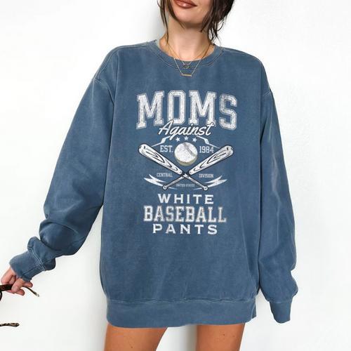 Women's Baseball Mom Moms Against Baseball Pants Proud Comfort Colors Sweatshirt - Sportilla