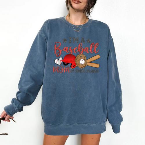 Ball Mom I'm A Baseball Mom Baseball Mom Comfort Colors Sweatshirt - Sportilla