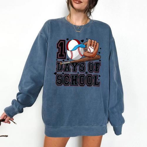 Baseball 100 Days Of School Happy 100th Day Teachers Kids Comfort Colors Sweatshirt - Sportilla