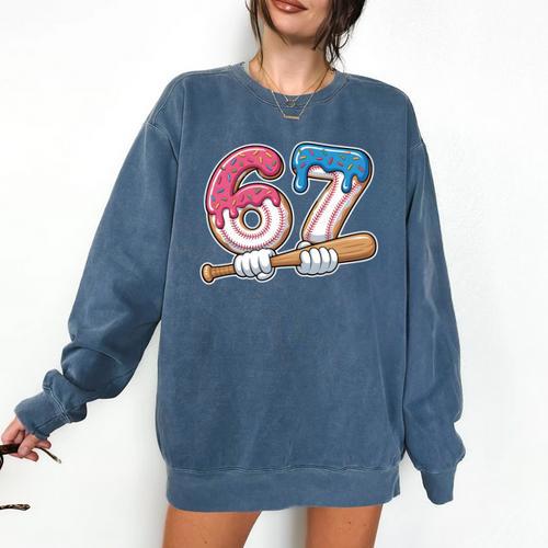 Baseball 67 Kids Ice Cream Drip Six Seven Youth Boys Comfort Colors Sweatshirt - Sportilla