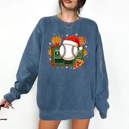 Baseball Christmas Scoreboard Celebration Premium Tri-Blend Comfort Colors Sweatshirt - Sportilla