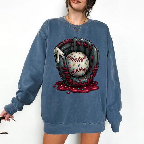 Baseball Drip Team For Boys And Girls Ice Cream Cool Premium Tri-Blend Comfort Colors Sweatshirt - Sportilla