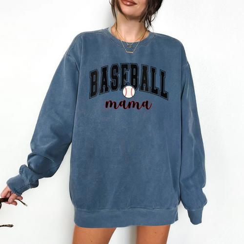Baseball Mama Cute Women Team Mom Or Baseball Mom Sports Comfort Colors Sweatshirt - Sportilla