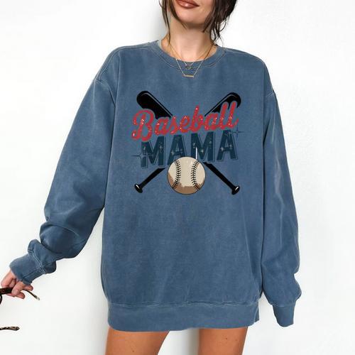 Baseball Mama Squad Proud Sports Mom Game Day Comfort Colors Sweatshirt - Sportilla