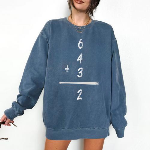 Baseball Math 6 4 3 2 Double Play Cute Softball Game Premium Tri-Blend Comfort Colors Sweatshirt - Sportilla