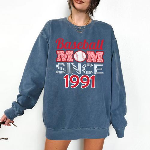 Baseball Mom Since 1991 Comfort Colors Sweatshirt - Sportilla