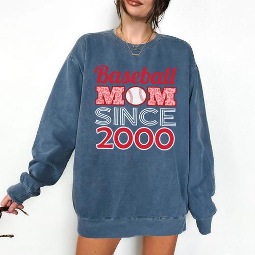 Baseball Mom Since 2000 Comfort Colors Sweatshirt - Sportilla